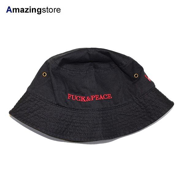 ハーフタイムワークス  FUCK&PEACE TV COLLABO BUCKET HAT BLK HALFTIME WORKS