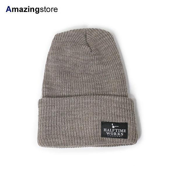 ハーフタイムワークス ニットキャップ帽 ビーニー NAME TAG KNIT BEANIE HT BRN HALFTIME WORKS
