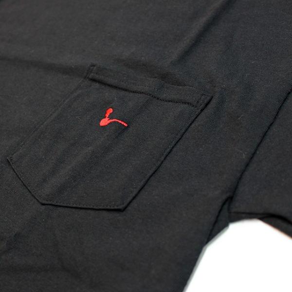 ハーフタイムワークス Tシャツ FUCK&PEACE TV COLLABO POCKET T-SHIRT BLK HALFTIME WORKS