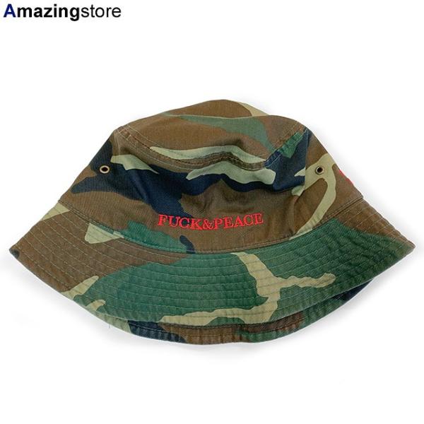 ハーフタイムワークス バケットハット FUCK&PEACE TV COLLABO BUCKET HAT WOODLAND CAMO