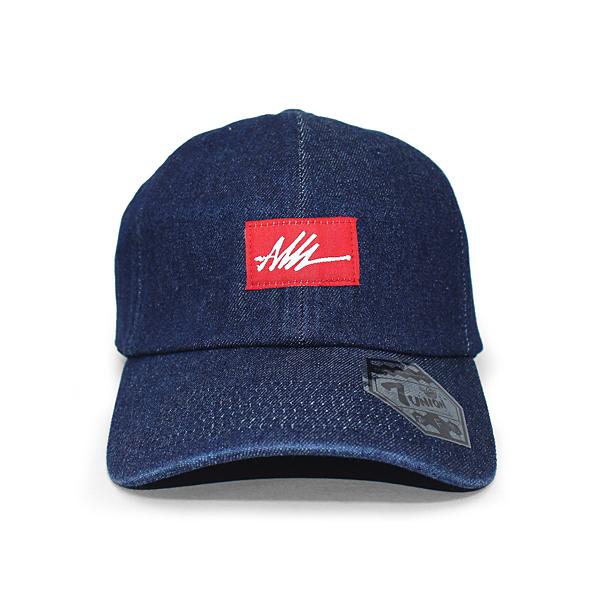 7ユニオン ASH TAG BENT STRAPBACK INDIGO DENIM 7ユニオン ロープロファイルキャップ LOW PROFILE