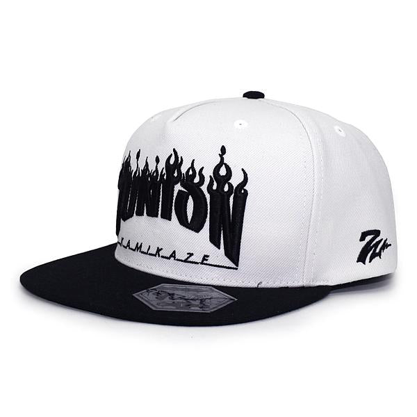 7ユニオン BURN SNAPBACK WHT-BLK 7ユニオン ストラップバックキャップ