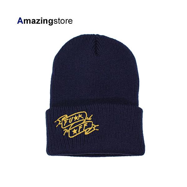 7ユニオン ビーニーキャップ FU★K ★FF KNIT BEANIE/NAVY 7UINON