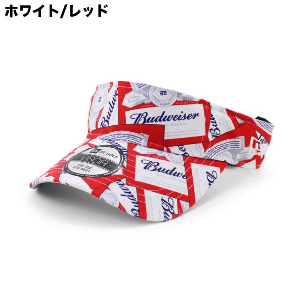 ニューエラ サンバイザー バドワイザー BUDWEISER LABEL LOGO SUN VISOR VELCRO STRAP NEW ERA