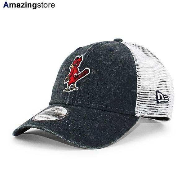 ニューエラ 9FORTY メッシュキャップ セントルイス カージナルス MLB 1950 WASHED TRUCKER MESH CAP NAVY