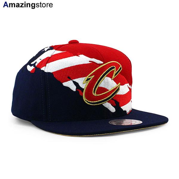 ミッチェル&ネス スナップバック クリーブランド キャバリアーズ  NBA BRUSHED FLAG SNAPBACK CAP RED-NAVY  MITCHELL&NESS CLEVELAND CAVALIERS