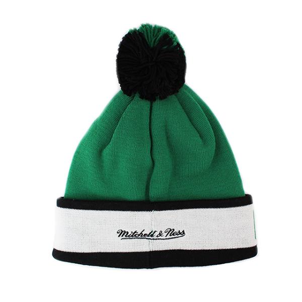 ミッチェル&ネス ニットキャップ ビーニー ボストン セルティックス  NBA THE-BUTTON POM KNIT BEANIE CAP GREEN  MITCHELL&NESS BOSTON CELTICS