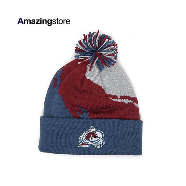 ミッチェル&ネス ニットキャップ ビーニー コロラド アバランチ NBA PAINTBRUSH KNIT BEANIE GREY-BLUE-WINE MITCHELL&NESS COLORADO AVALANCHE