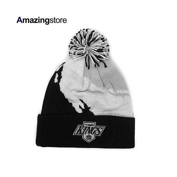 ミッチェル&ネス ニットキャップ ビーニー ロサンゼルス キングス NBA PAINTBRUSH KNIT BEANIE WHITE-GREY-BLACK  MITCHELL&NESS LOSANGELES KINGS
