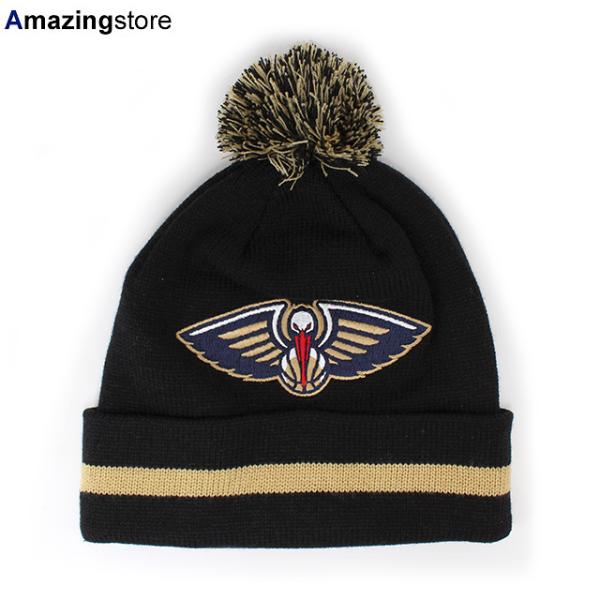 ミッチェル&ネス ニットキャップ ビーニー ニューオリンズ ペリカンズ NBA XL-LOGO POM BEANIE CAP BLACK