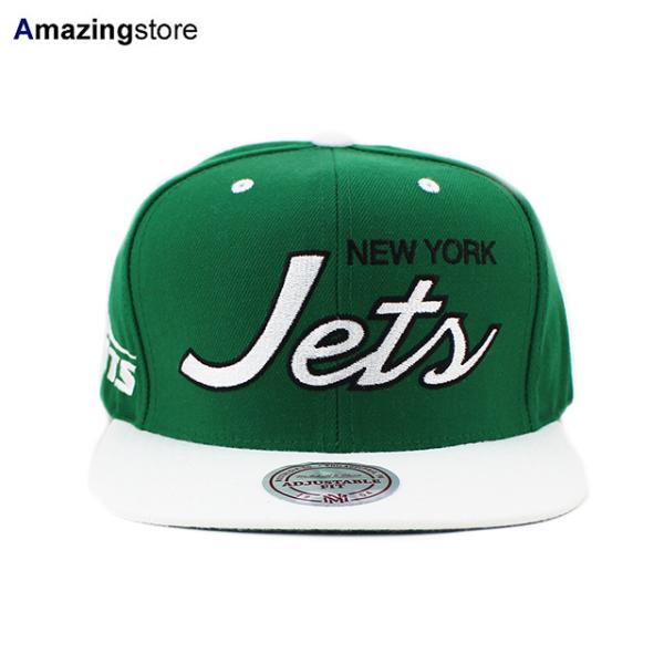 ミッチェル&ネス ニューヨーク ジェッツ スナップバック 2T TEAM-SCRIPT SNAPBACK GRN-WHT  MITCHELL&NESS NEW YORK JETS