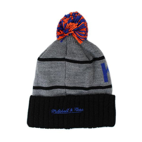 ミッチェル&ネス ニューヨーク ニックス ニットキャップ帽 ビーニー NBA CUFFED KNIT POM BEANIE CAP GREY-BLACK  MITCHELL&NESS NEW YORK KNICKS