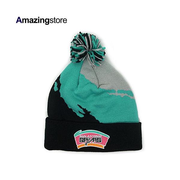 ミッチェル&ネス ニットキャップ ビーニー サンアントニオ スパーズ NBA PAINTBRUSH KNIT BEANIE GREY-TEAL-BLACK MITCHELL&NESS SAN ANTONIO SPURS