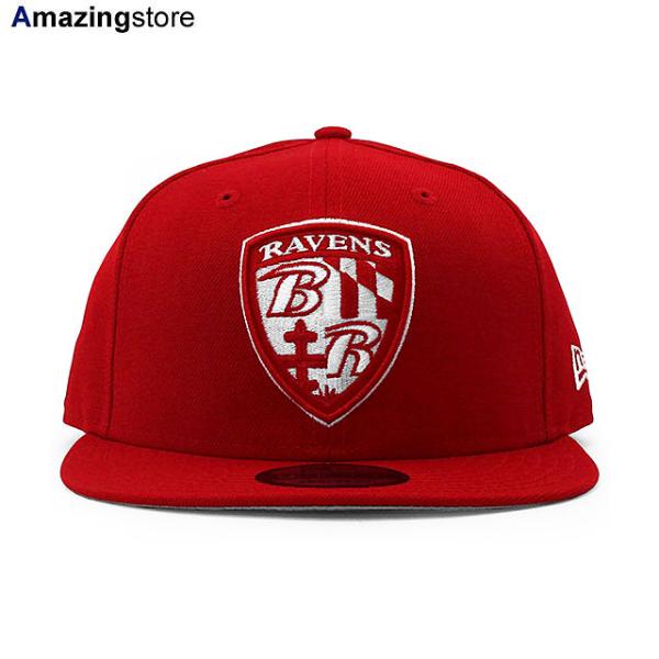 ニューエラ キャップ 9FIFTY スナップバック ボルチモア レイブンズ  NFL SHIELD TEAM-BASIC SNAPBACK CAP RED-WHITE  NEW ERA BALTIMORE RAVENS