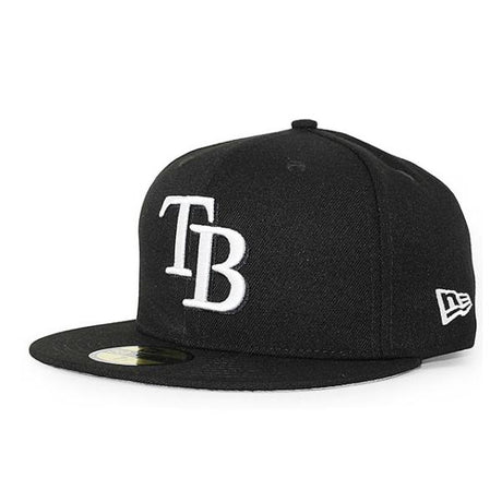 ニューエラ キャップ 59FIFTY タンパベイ レイズ  MLB TEAM-BASIC FITTED CAP BLACK-WHITE  NEW ERA TAMPA BAY RAYS