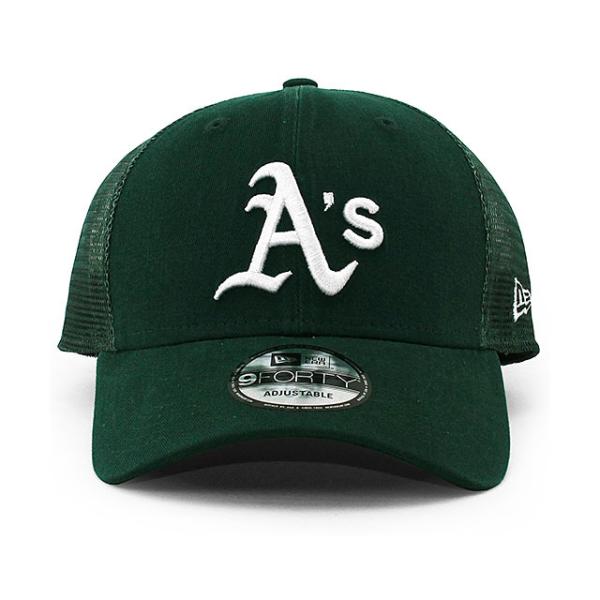 ニューエラ メッシュキャップ 9FORTY オークランド アスレチックス MLB TRUCKER MESH CAP GREEN