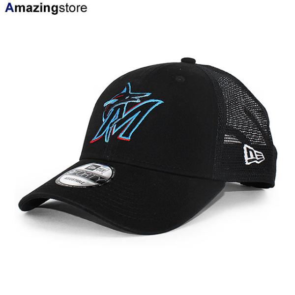 ニューエラ メッシュキャップ 9FORTY マイアミ マーリンズ MLB TRUCKER MESH CAP BLACK
