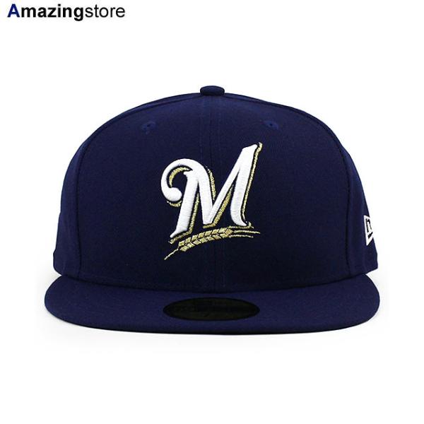 ニューエラ キャップ 59FIFTY ミルウォーキー ブルワーズ MLB ON-FIELD AUTHENTIC GAME FITTED CAP NAVY