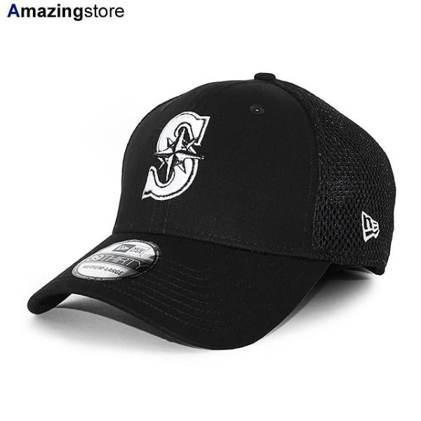 ニューエラ キャップ 39THIRTY シアトル マリナーズ  MLB NEO FLEX FIT CAP BLACK-WHITE  NEW ERA SEATTLE MARINERS