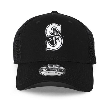 ニューエラ キャップ 39THIRTY シアトル マリナーズ  MLB NEO FLEX FIT CAP BLACK-WHITE  NEW ERA SEATTLE MARINERS