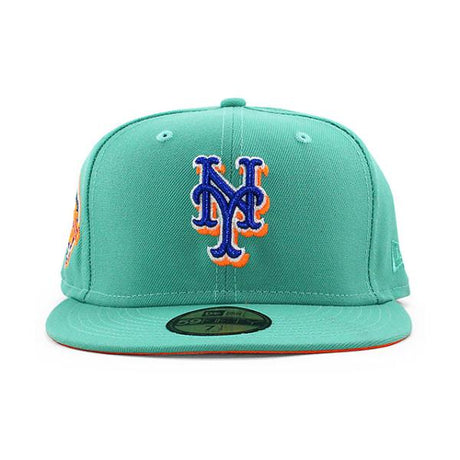 ニューエラ キャップ 59FIFTY ニューヨーク メッツ MLB 50TH ANNIVERSARY ORANGE BOTTOM FITTED CAP TEAL