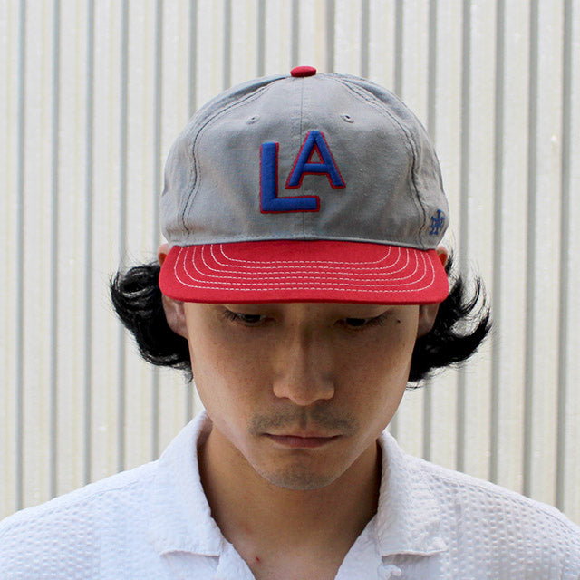 アメリカンニードル キャップ ロサンゼルス エンゼルス LINE OUT STRAPBACK CAP COOL GREY-RED