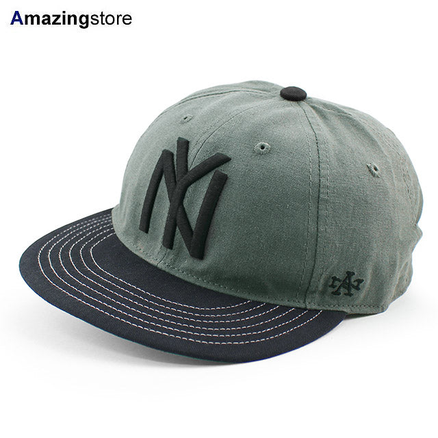 アメリカンニードル キャップ ニューヨーク ブラックヤンキース LINE OUT STRAPBACK CAP DARK GREEN-BLACK