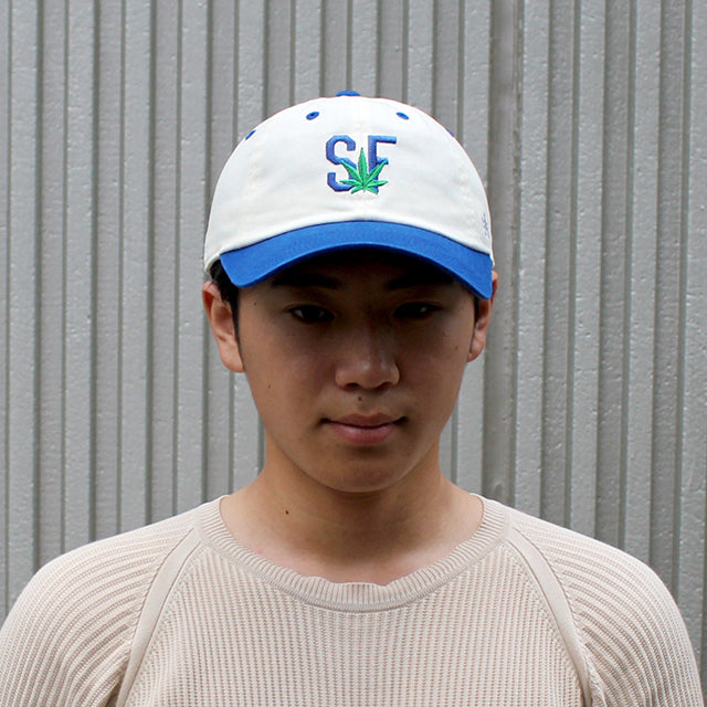 アメリカンニードル キャップ サンフランシスコ BALLPARK MICRO ICON STRAPBACK CAP IYORY-ROYAL BLUE