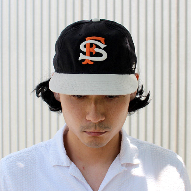 アメリカンニードル キャップ サンフランシスコ シールズ LINE OUT STRAPBACK CAP BLACK-IVORY