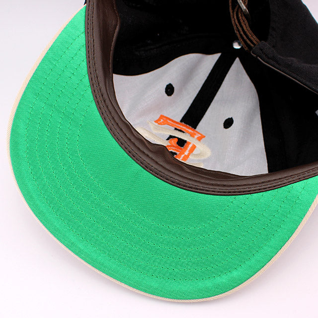 アメリカンニードル キャップ サンフランシスコ シールズ LINE OUT STRAPBACK CAP BLACK-IVORY