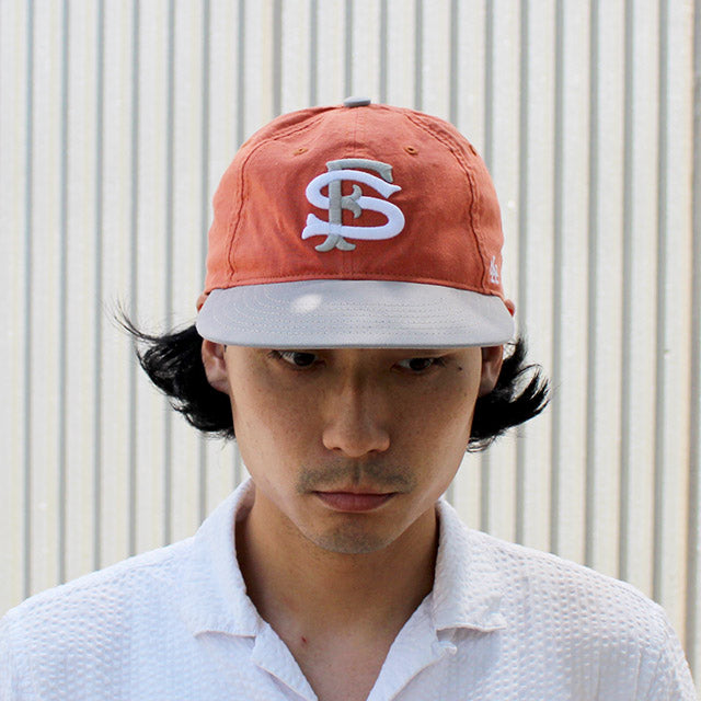 アメリカンニードル キャップ サンフランシスコ シールズ LINE OUT STRAPBACK CAP ORANGE-GREY