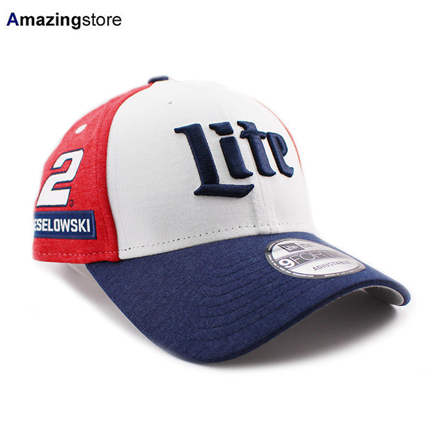 ニューエラ キャップ 9FORTY スナップバック ナスカー ブラッド ケセロウスキー BRAD KESELOWSKI LITE SNAPBACK CAP WHITE RED NAVY