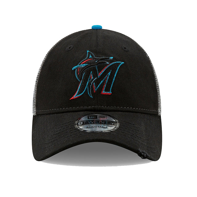 ニューエラ メッシュキャップ 9TWENTY マイアミ マーリンズ MLB RUSTIC MESH SNAPBACK CAP BLACK