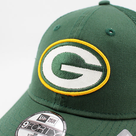 子供用 ニューエラ メッシュキャップ 9FORTY グリーンベイ パッカーズ YOUTH NFL SNAPBACK MES CAP GREEN