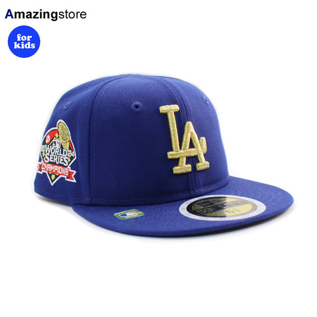 2025 ゴールドコレクションモデル 子供用 ニューエラ キャップ 59FIFTY ロサンゼルス ドジャース YOUTH MLB 2025 GOLD COLLECTION ON-FIELD AUTHENTIC GAME FITTED CAP ROYAL BLUE