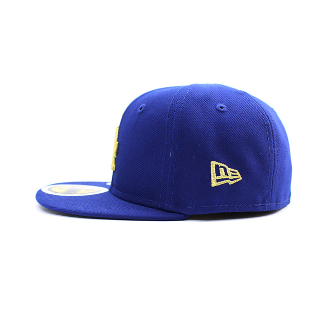 2025 ゴールドコレクションモデル 子供用 ニューエラ キャップ 59FIFTY ロサンゼルス ドジャース YOUTH MLB 2025 GOLD COLLECTION ON-FIELD AUTHENTIC GAME FITTED CAP ROYAL BLUE