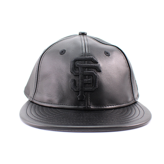 ニューエラ キャップ RC9FIFTY ストラップバック サンフランシスコ ジャイアンツ MLB GENUINE LEATHER RETRO CROWN STRAPBACK CAP BLACKOUT