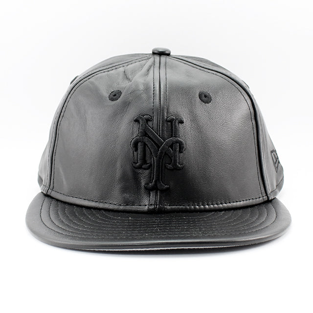 ニューエラ キャップ RC9FIFTY ストラップバック ニューヨーク メッツ MLB GENUINE LEATHER RETRO CROWN STRAPBACK CAP BLACKOUT