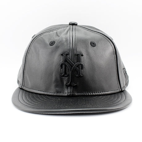 ニューエラ キャップ RC9FIFTY ストラップバック ニューヨーク メッツ MLB GENUINE LEATHER RETRO CROWN STRAPBACK CAP BLACKOUT