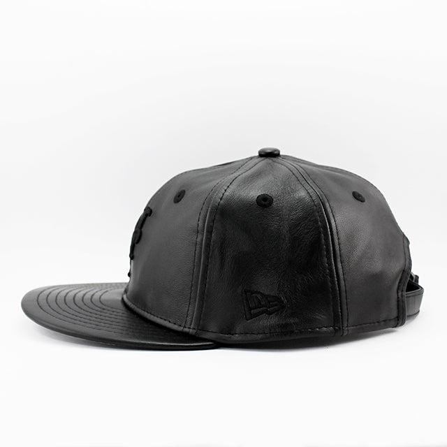 ニューエラ キャップ RC9FIFTY ストラップバック アトランタ ブレーブス MLB GENUINE LEATHER RETRO CROWN STRAPBACK CAP BLACKOUT