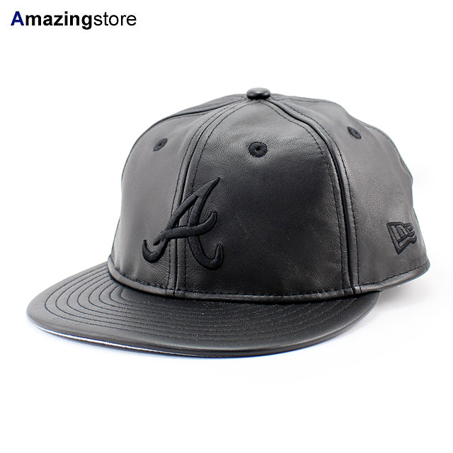ニューエラ キャップ RC9FIFTY ストラップバック アトランタ ブレーブス MLB GENUINE LEATHER RETRO CROWN STRAPBACK CAP BLACKOUT