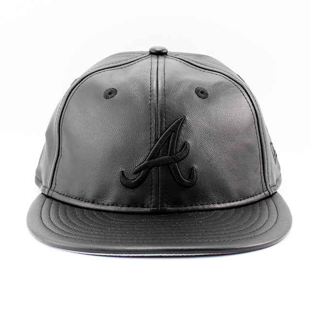 ニューエラ キャップ RC9FIFTY ストラップバック アトランタ ブレーブス MLB GENUINE LEATHER RETRO CROWN STRAPBACK CAP BLACKOUT
