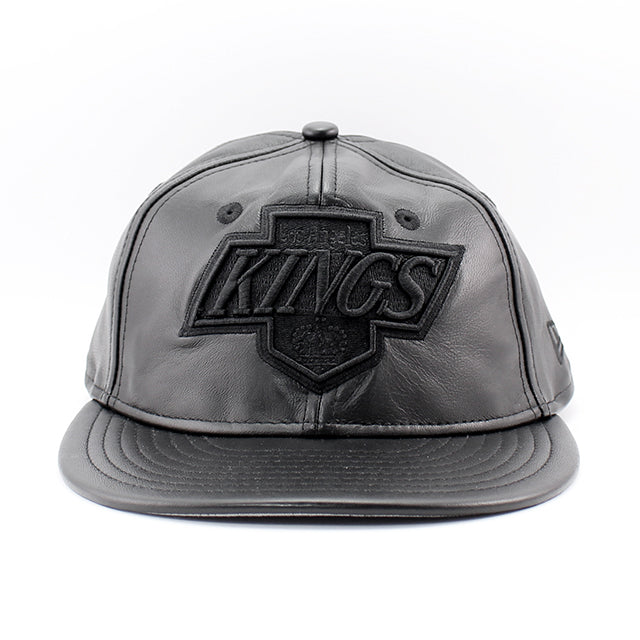 ニューエラ キャップ RC9FIFTY ストラップバック ロサンゼルス キングス NHL GENUINE LEATHER RETRO CROWN STRAPBACK CAP BLACKOUT