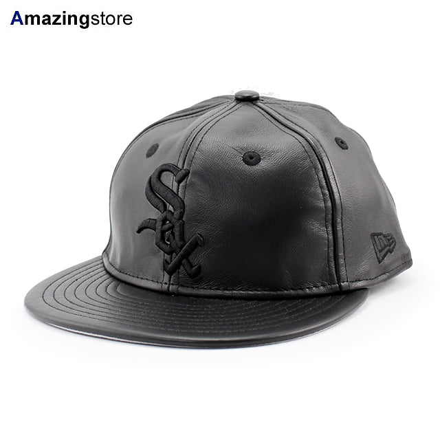 ニューエラ キャップ RC9FIFTY ストラップバック シカゴ ホワイトソックス MLB GENUINE LEATHER RETRO CROWN STRAPBACK CAP BLACKOUT