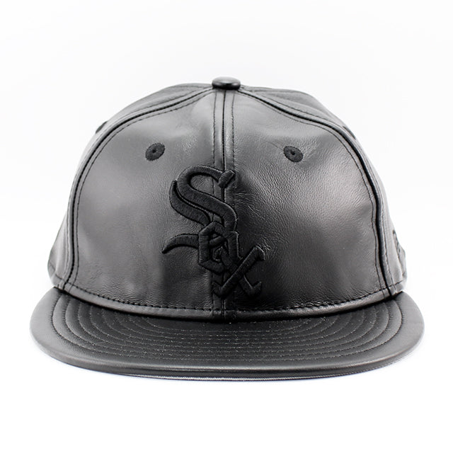 ニューエラ キャップ RC9FIFTY ストラップバック シカゴ ホワイトソックス MLB GENUINE LEATHER RETRO CROWN STRAPBACK CAP BLACKOUT