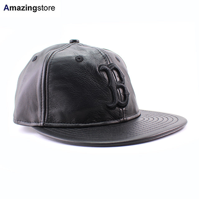 ニューエラ キャップ RC9FIFTY ストラップバック ボストン レッドソックス MLB GENUINE LEATHER RETRO CROWN STRAPBACK CAP BLACKOUT