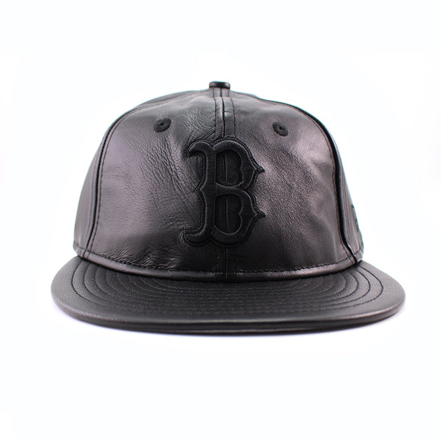 ニューエラ キャップ RC9FIFTY ストラップバック ボストン レッドソックス MLB GENUINE LEATHER RETRO CROWN STRAPBACK CAP BLACKOUT