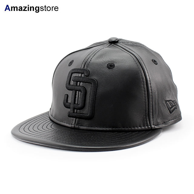 ニューエラ キャップ RC9FIFTY ストラップバック サンディエゴ パドレス MLB GENUINE LEATHER RETRO CROWN STRAPBACK CAP BLACKOUT