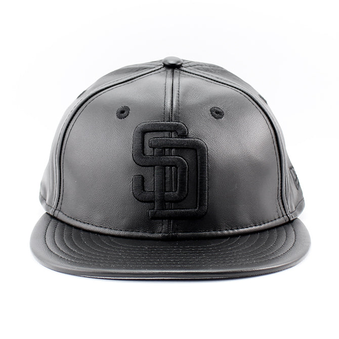 ニューエラ キャップ RC9FIFTY ストラップバック サンディエゴ パドレス MLB GENUINE LEATHER RETRO CROWN STRAPBACK CAP BLACKOUT