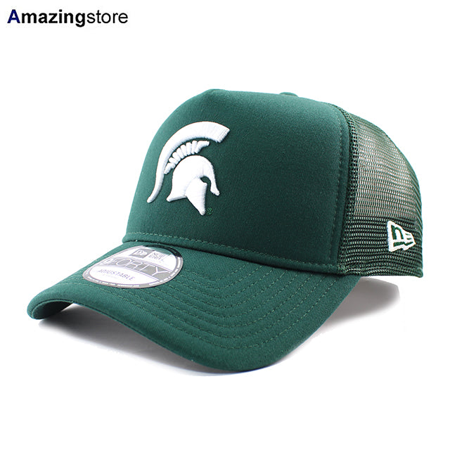 ニューエラ メッシュキャップ 9FORTY ミシガンステイト スパルタンズ NCAA A-FRAME TRUCKER MESH CAP DARK GREEN